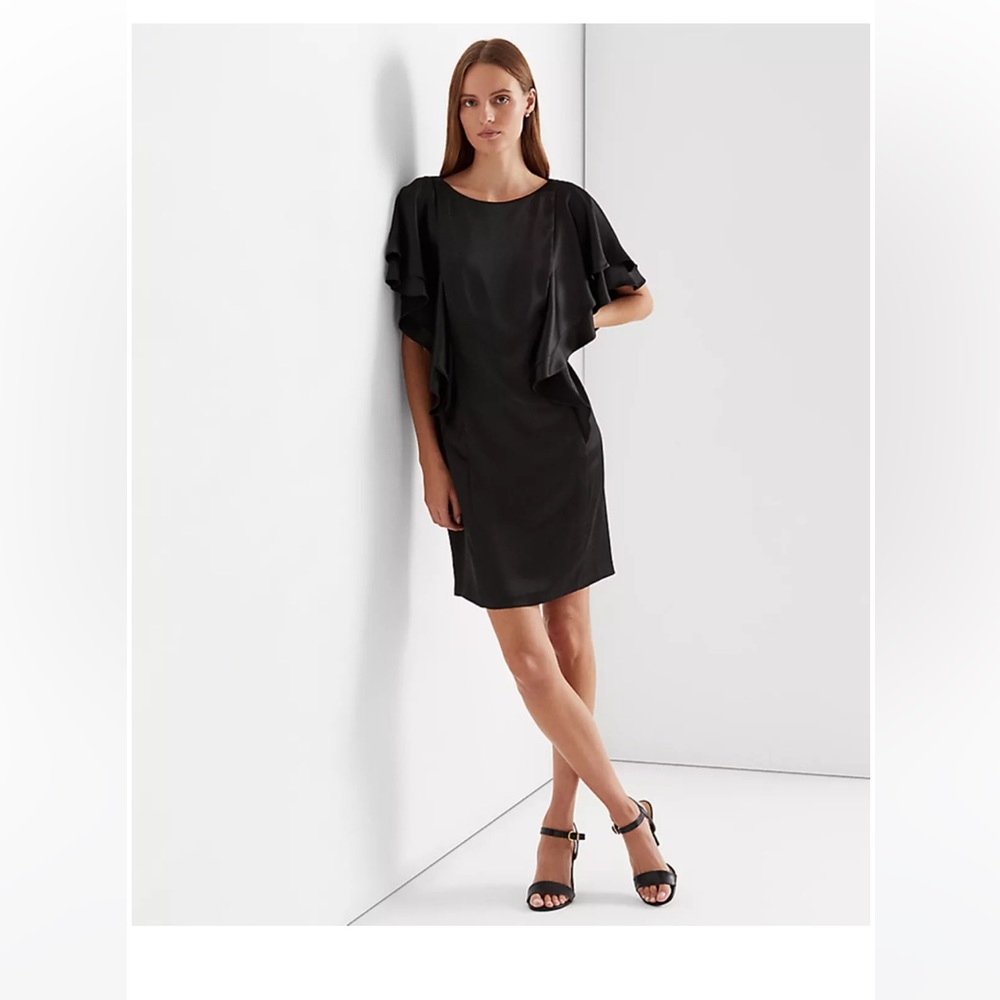 Ralph Lauren satin ruffle dress